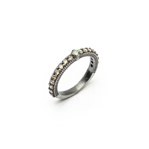 ANILLO CALCEDONIA CAVA / OJO DE GATO morado