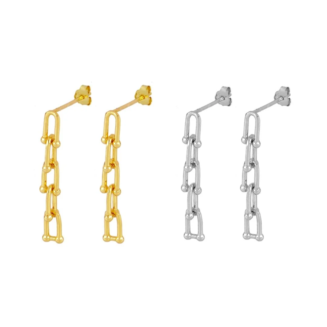 PENDIENTES ESLABONES Y BOLAS
