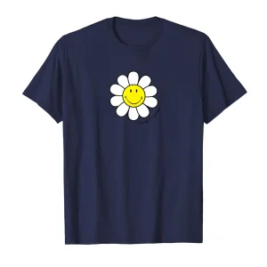 Smiley Originals® Happy Face Daisy Flower Camiseta