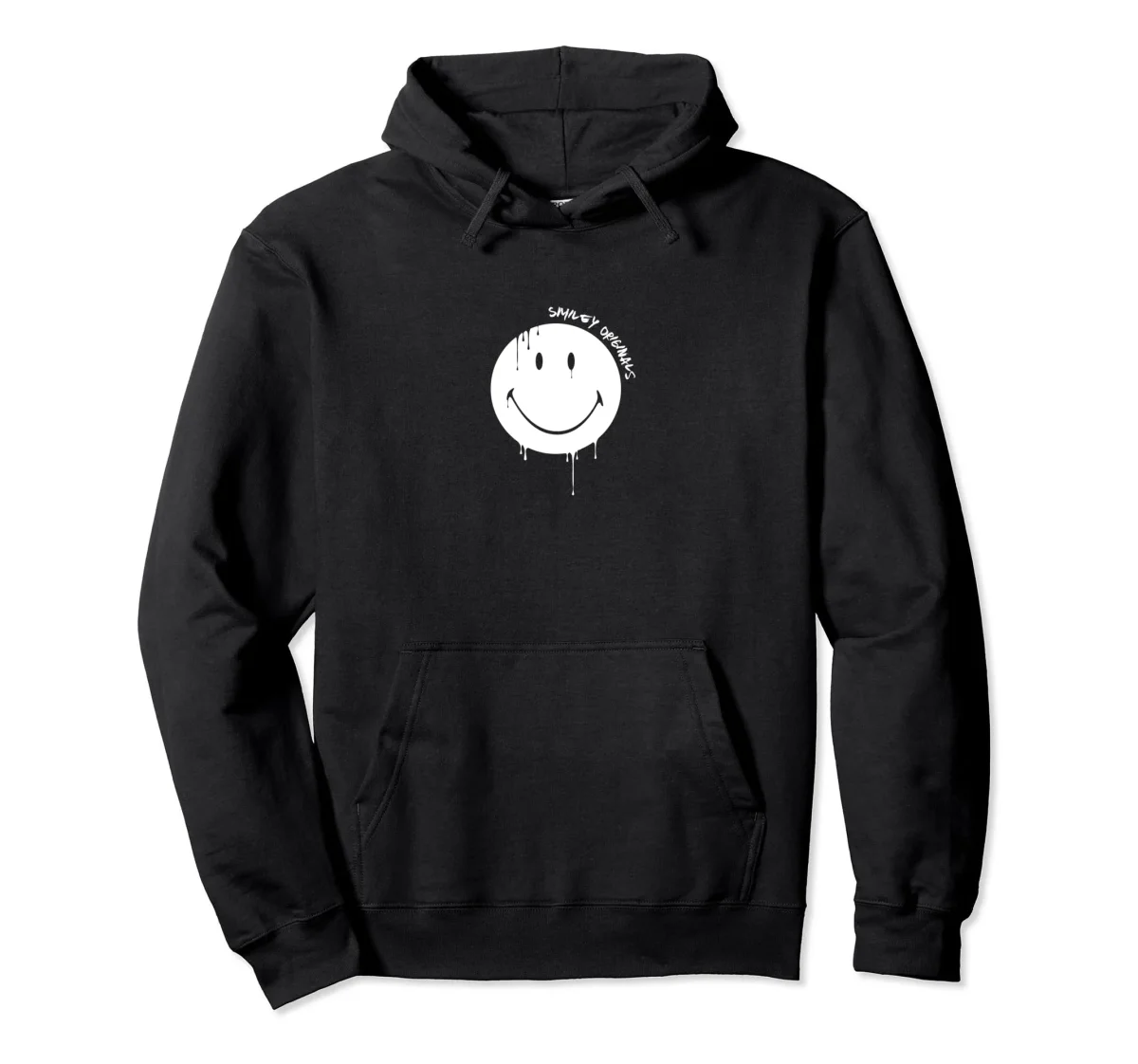 Smiley Originals® Happy Face Drip Paint White Pullover Hoodie