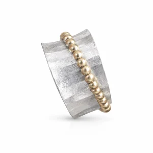 ANILLO BOLITAS  ANTIESTRÉS BAÑO DE ORO MAXI