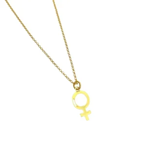 COLLAR SÍMBOLO MUJER BAÑO DE ORO
