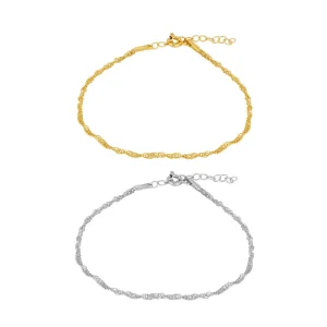Pulsera Singapore Plata/Baño de Oro
