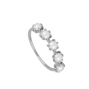 Anillo Perlas Plata de Ley 925