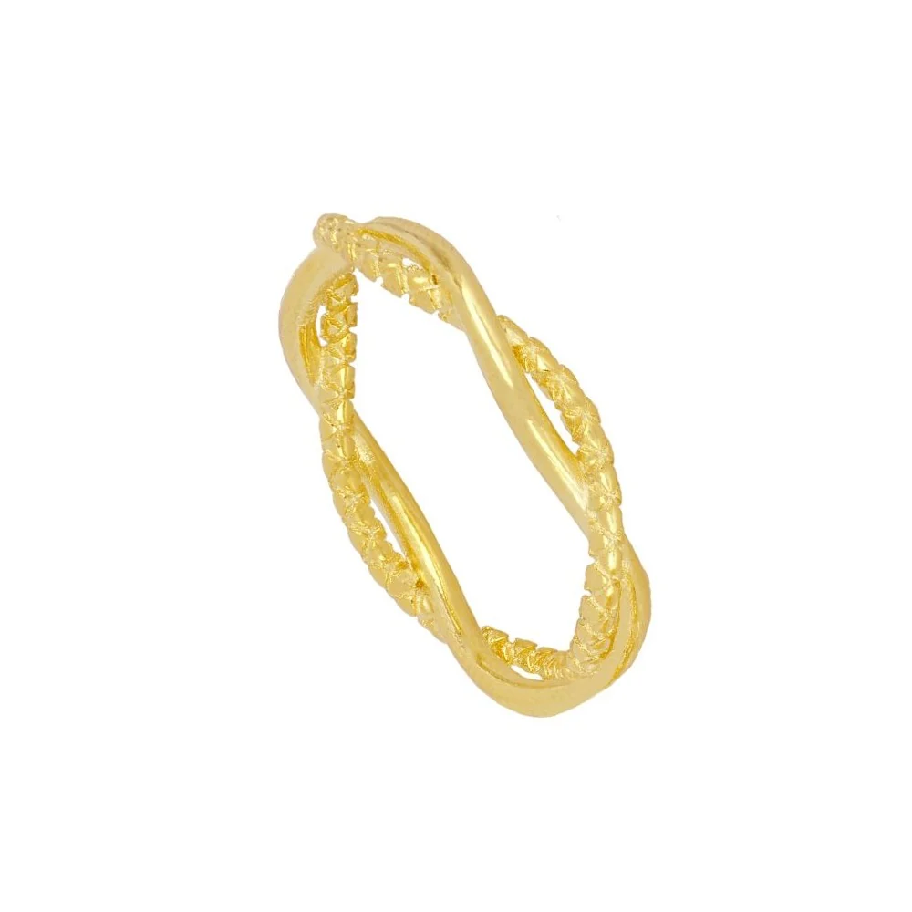 ANILLO CROSS DOBLE BAÑO DE ORO