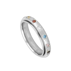 ANILLO ACERO ANTIESTRÉS CZ