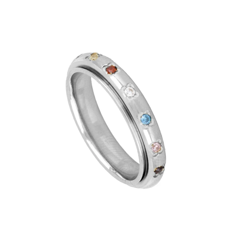 ANILLO ACERO ANTIESTRÉS CZ