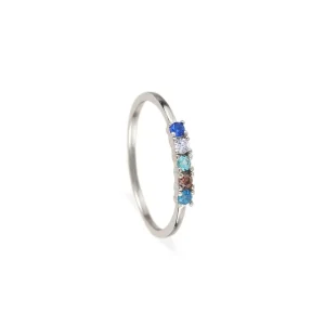 Anillo Aisha Circonitas de Colores Plata 925