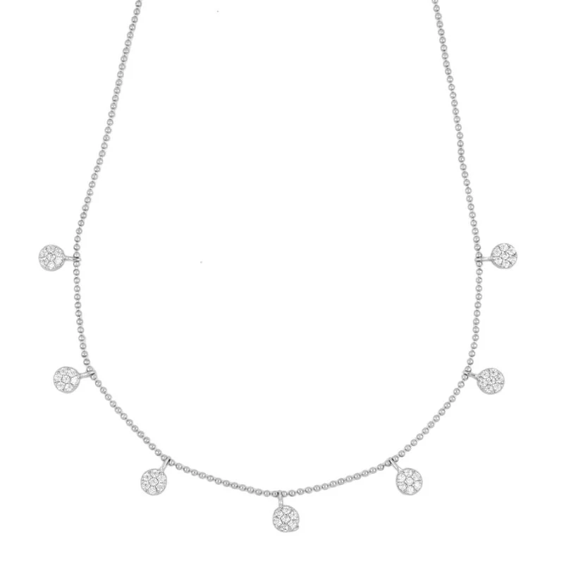 Collar de Placas con Circonitas Blancas en Plata de Ley 925
