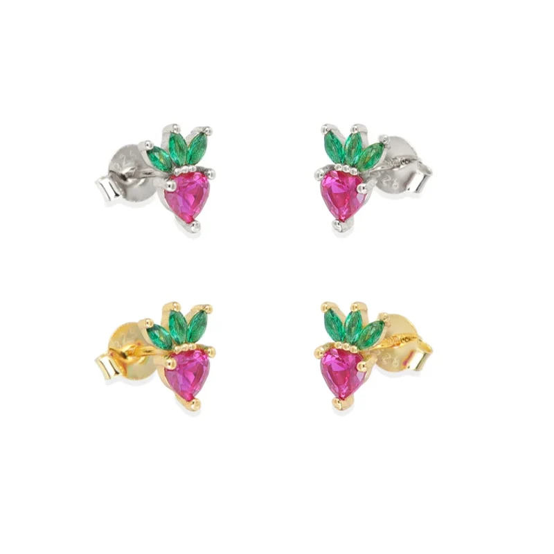 Pendientes Fresa Mini Cz